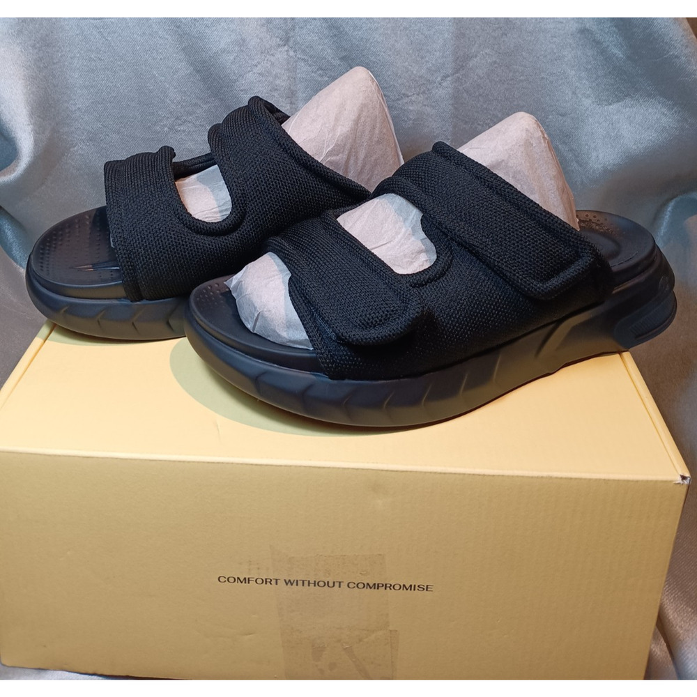 NIB Cosy Island Womens 6 Black Comfort Slides EU 36 Slip-On Sandals Casual